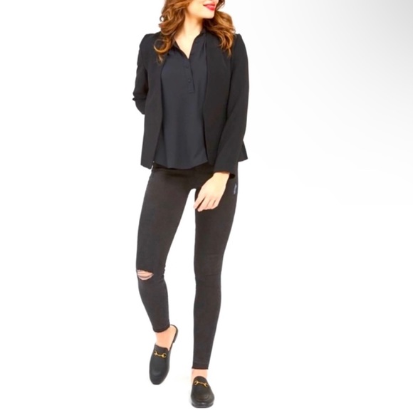 SPANX Vintage Black Goth Girl Distressed Skinny Jeans Sz Small - Picture 2 of 14